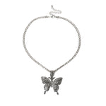Statement Butterfly Tennis Chain Necklace