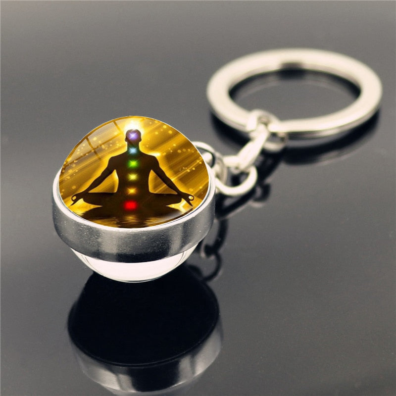 Glass Ball Key Chain