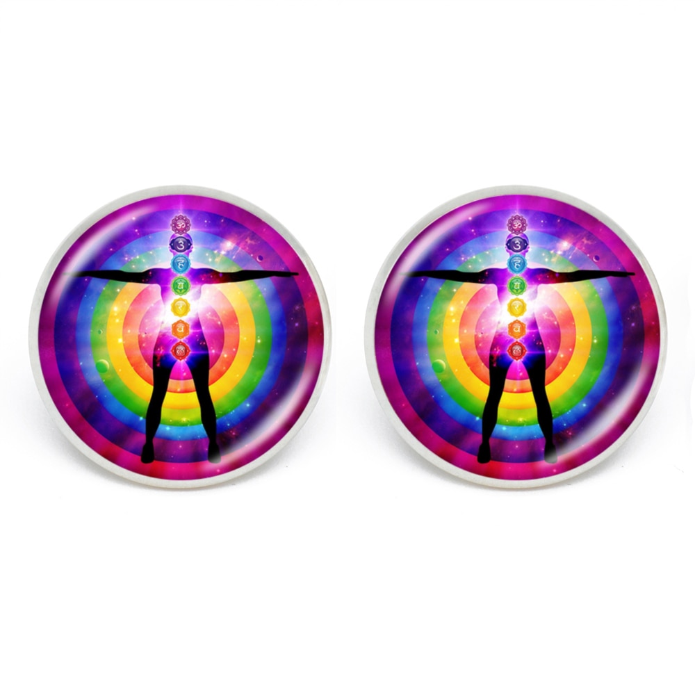 7 Chakra Reiki Photo Stud Earring