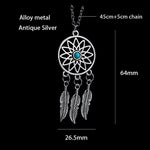 Bohemian Ethnic Feather Yoga Alloy Stainless Steel Dreamcatcher Necklace