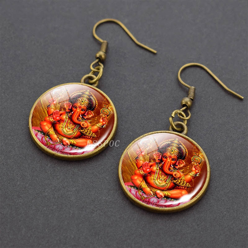 Sacred Geometry Dangle Hook Earrings