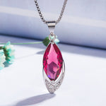 Rose Gold Color Red Ruby Pendant Necklaces