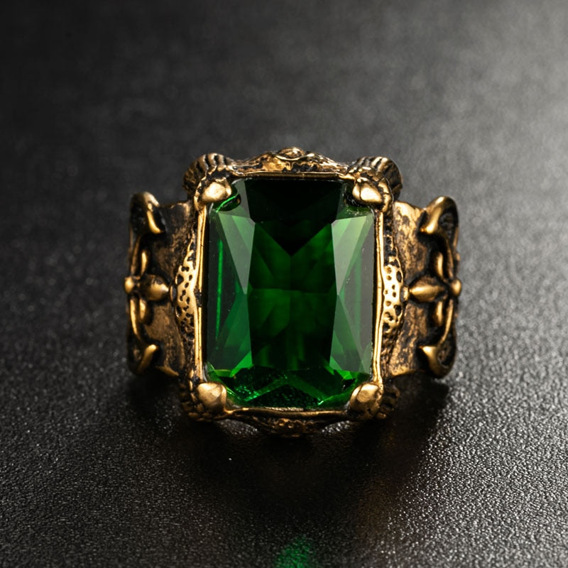Men's Gold Color Vintage Gothic Dragon Claw Biker ring