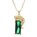 14K Gold Color Emerald Necklaces