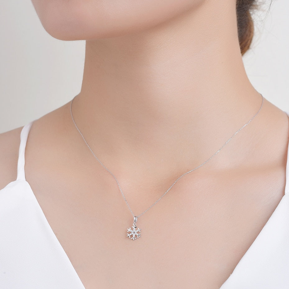 Diamond Gemstone snowflake Pendants For Women