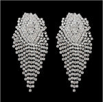 Exaggerated Crystal Geometric Flower Stud Earrings