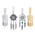 Bohemian Ethnic Feather Yoga Alloy Stainless Steel Dreamcatcher Necklace