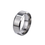 8mm Matt Stainless Steel Simple Design Plain Rings