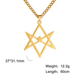 Unicursal Hexagram Religious Symbol Geometry Amulet Pendant