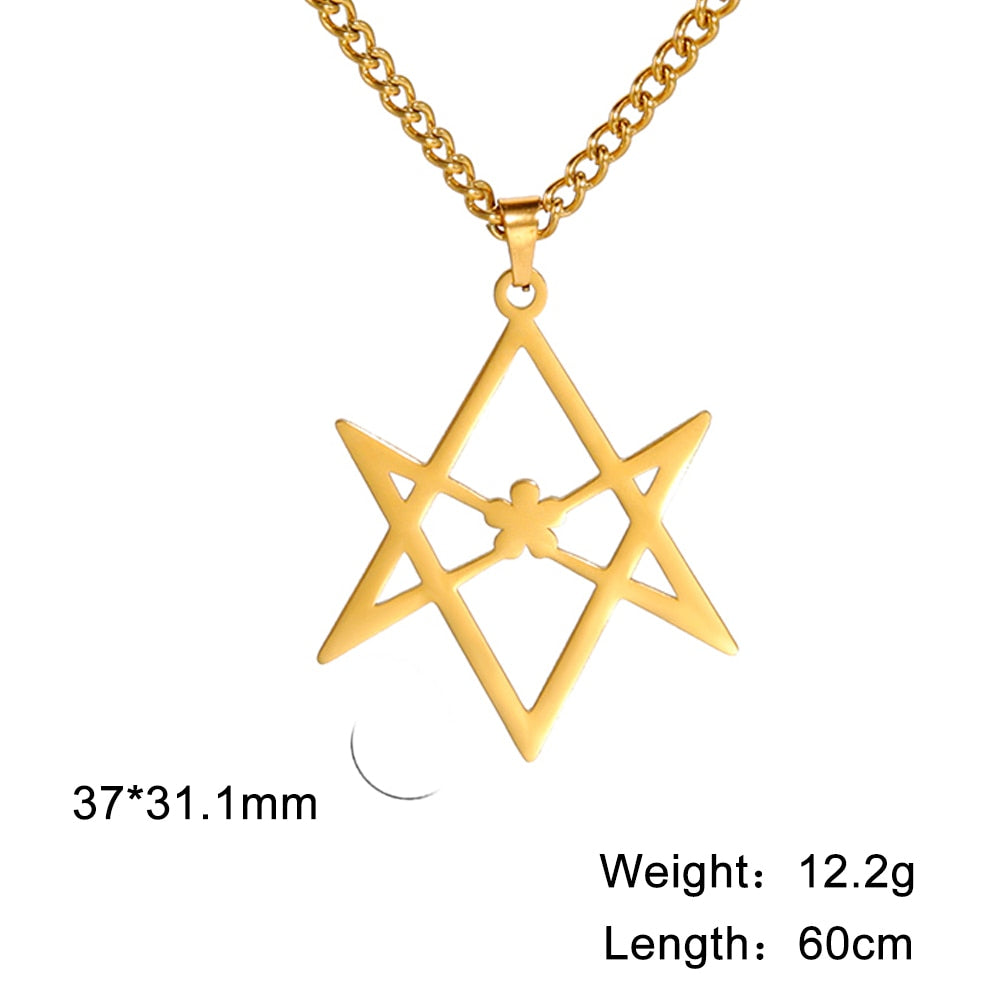 Unicursal Hexagram Religious Symbol Geometry Amulet Pendant