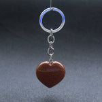 Natural Heart Stone Rose Quartz Keychain