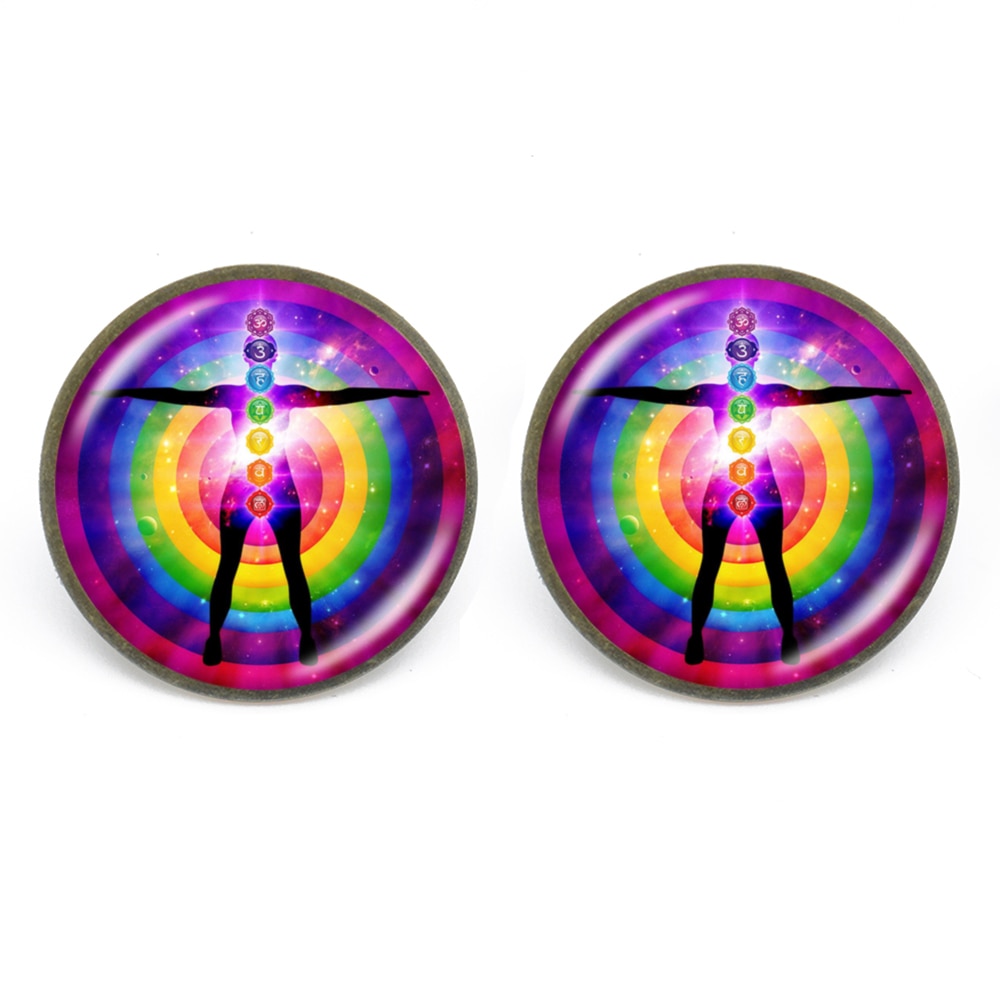 7 Chakra Reiki Photo Stud Earring