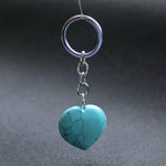 Natural Heart Stone Rose Quartz Keychain