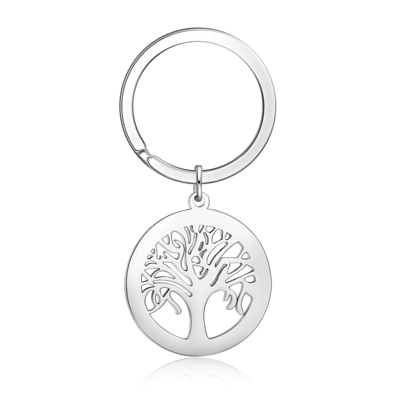 Personalized Tree of Life Stainless Steel Keychains