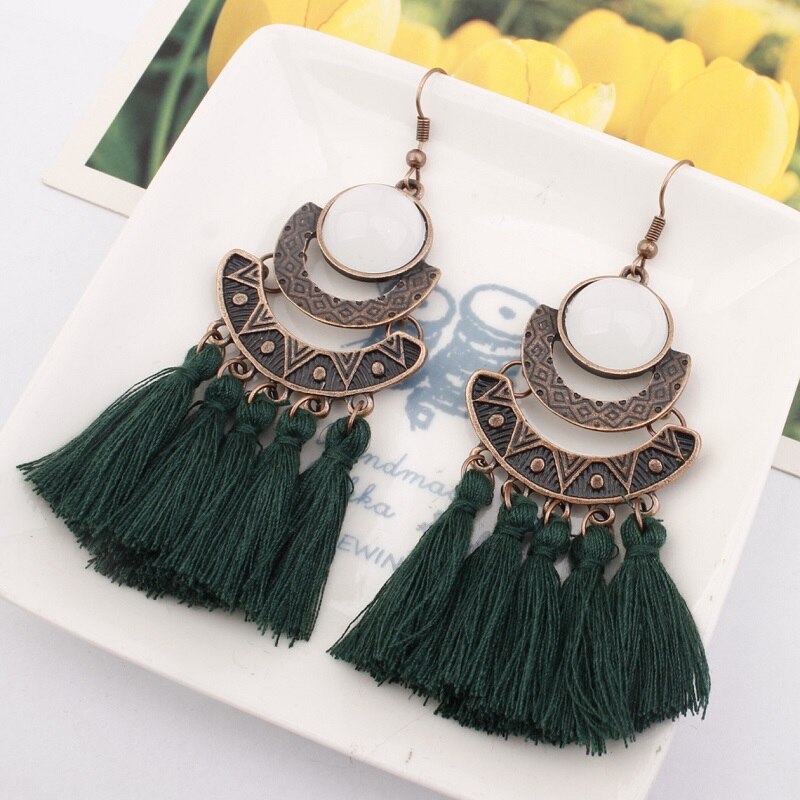 Tassel Earrings  Women Long Fringe Drop Earrings