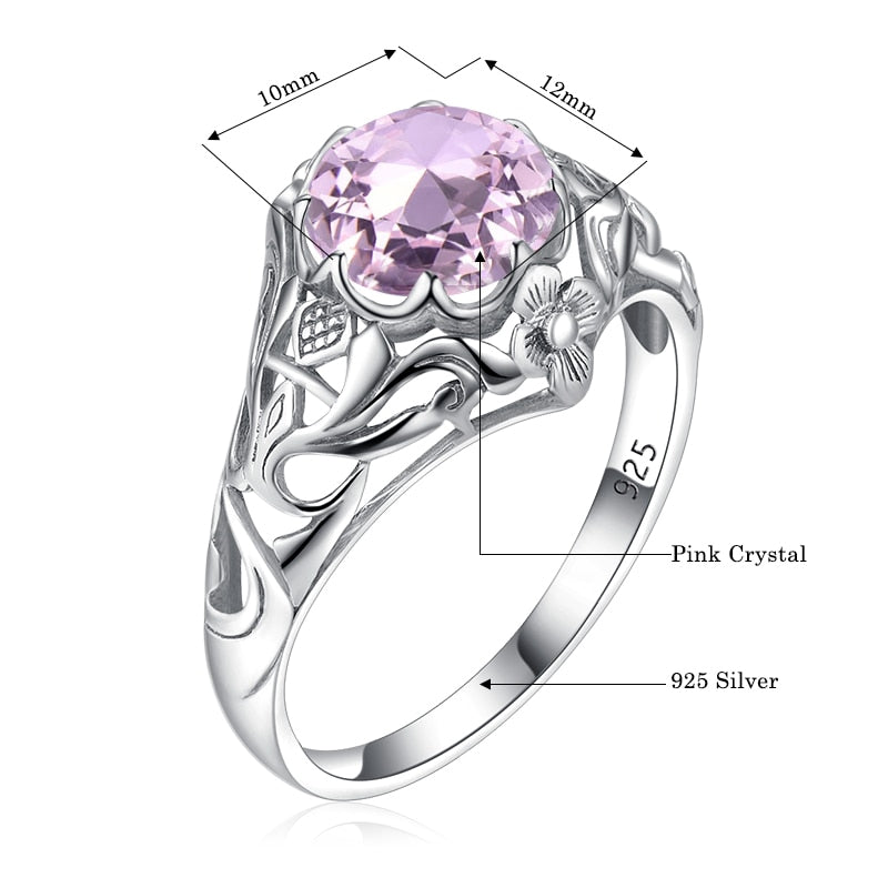 Pink Crystal Wedding Rings