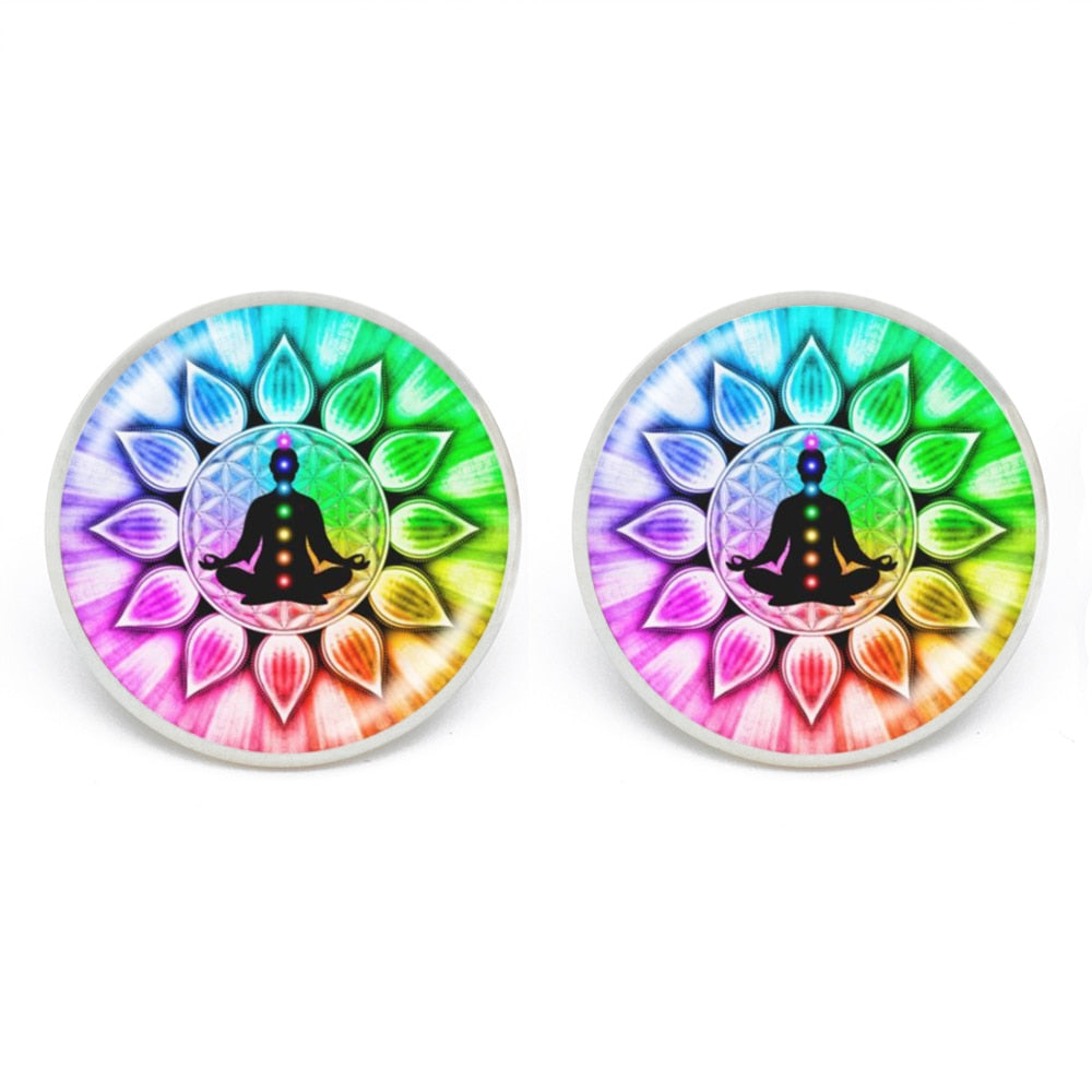 7 Chakra Reiki Photo Stud Earring