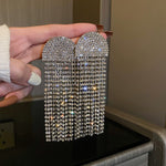 Long Full Rhinestone Big Earrings