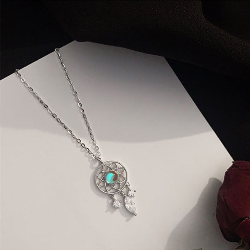 Silver Color Hot Sale Micro Dream Catcher Zircon Necklace