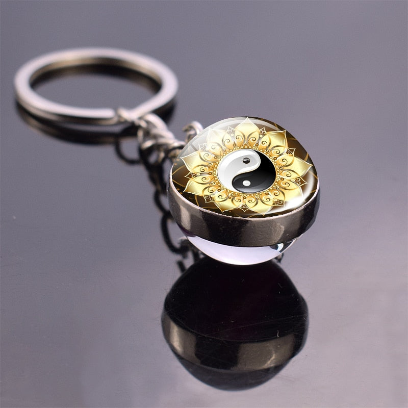Glass Ball Pendant Keychains