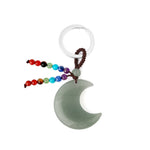 Natural Stone 7 Chakra Keychain Healing Moon Star