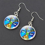 Chakra Spiritual Healing Glass Dangle Earrings