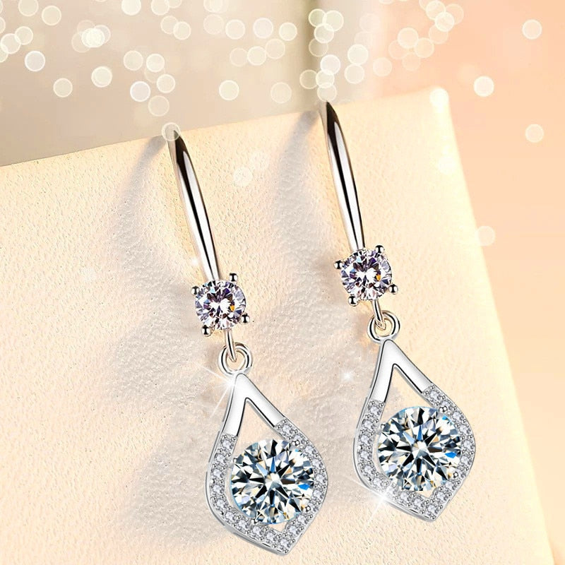 Boho Female Blue Water Drop Earrings