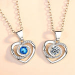 Crystal CZ Heart Pendant Choker Necklace