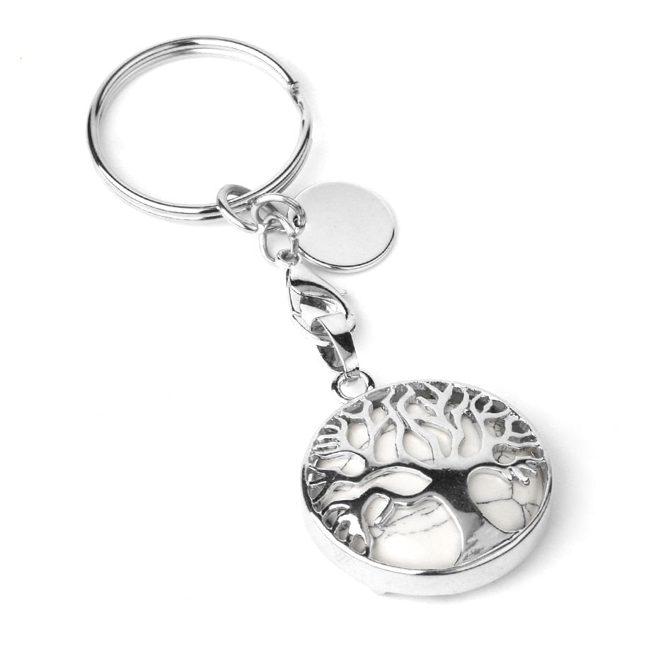 Luxury Crystal Stone Tree of Life Keychain