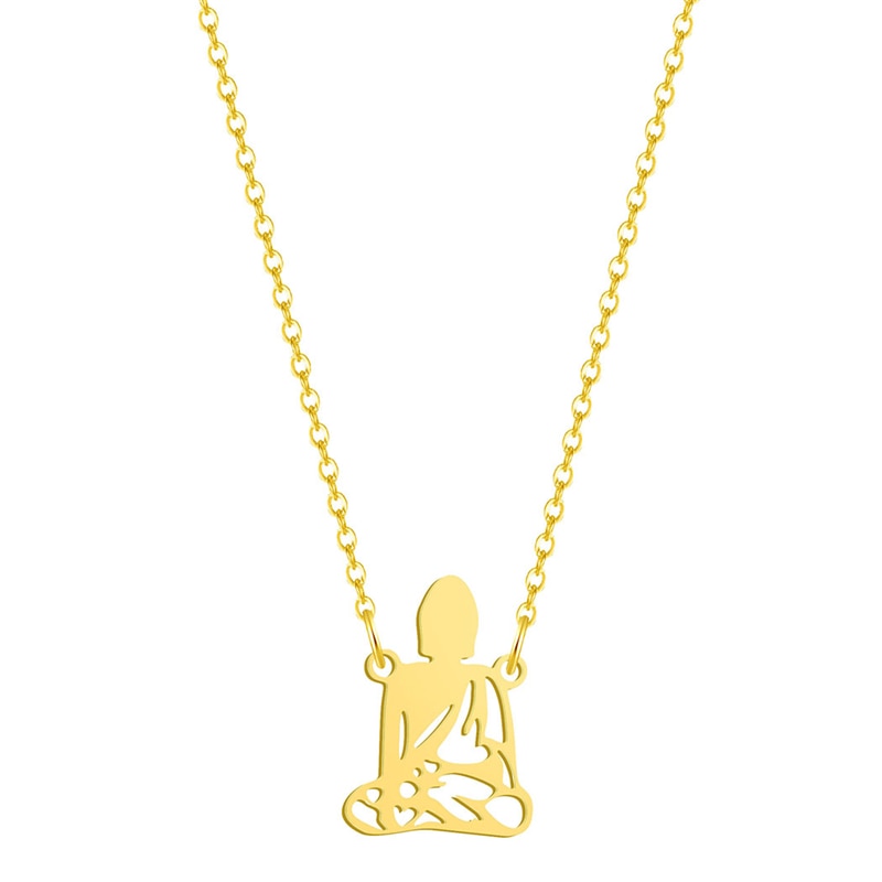 Stainless Steel Meditation Buddha Pendant Necklace