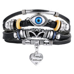 Leaf Feather Multilayer Leather Bracelet