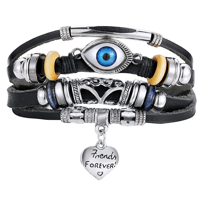 Leaf Feather Multilayer Leather Bracelet