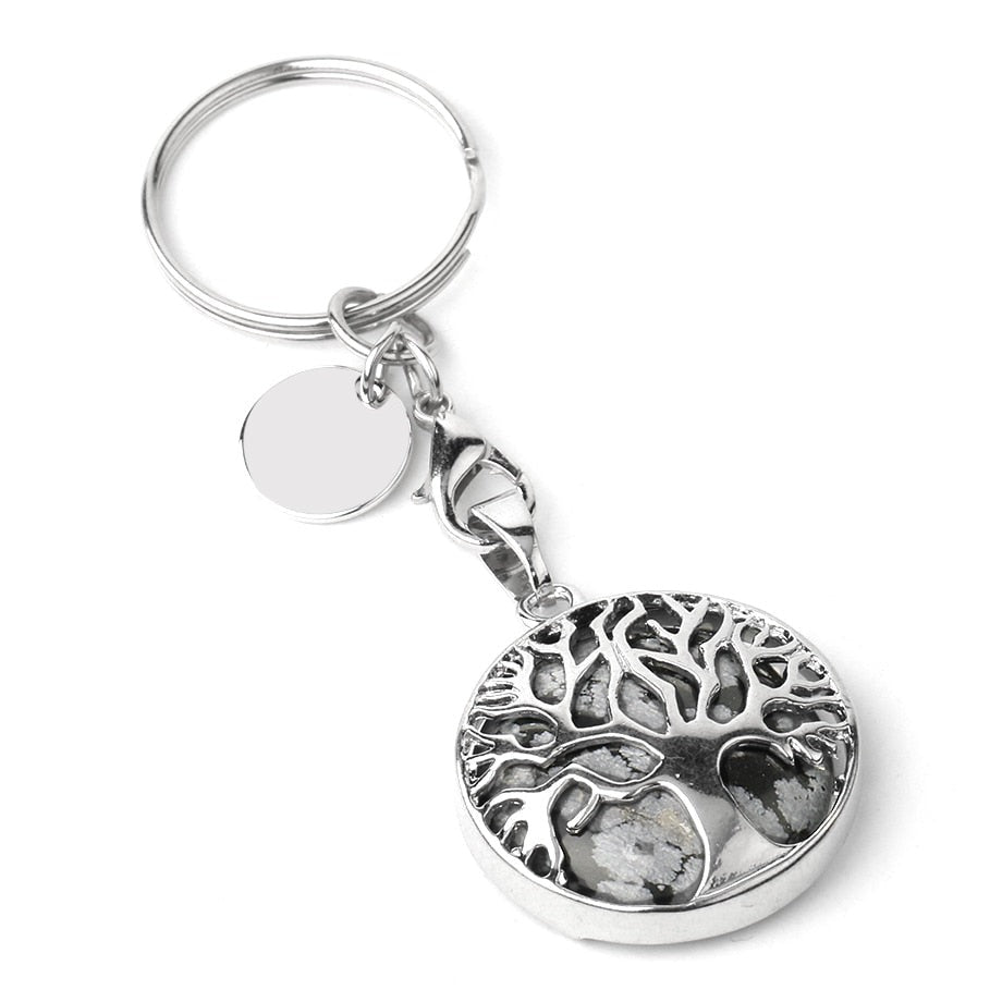 Luxury Crystal Stone Tree of Life Keychain