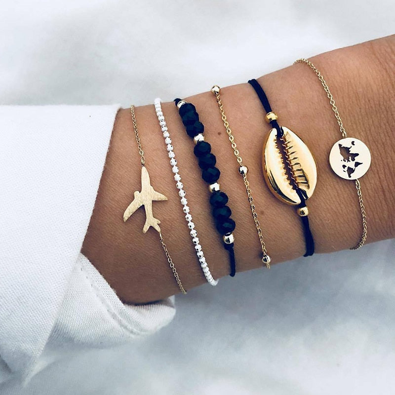 Bohemian Black Rope Chain Bracelet