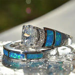 Oval CZ Ring Sets for Women