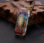 Geometric Pattern Chakras Orgonite Natural Stone Pendant