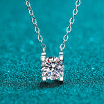 Rose Gold Brilliant Cut D Color Cow Head Necklace