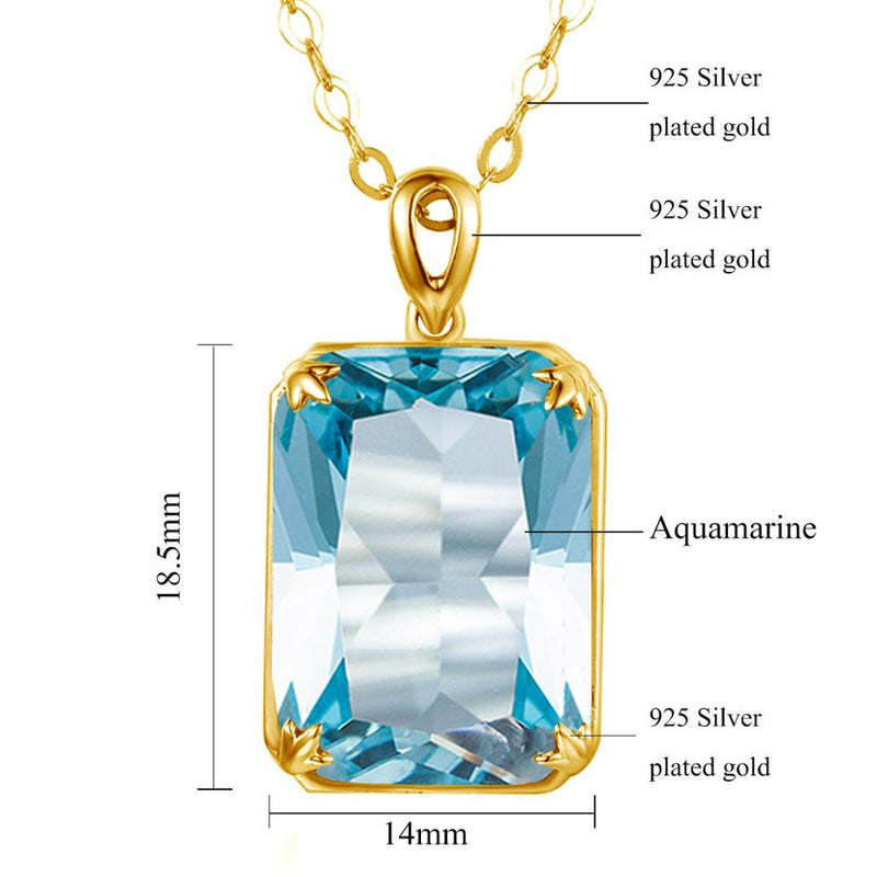 Aquamarine Necklace Pendant For Women