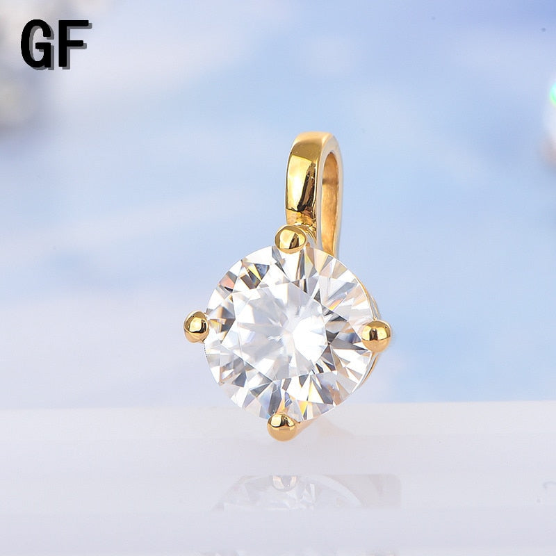 18K White Yellow Rose Gold 1ct Moissanite Pendant
