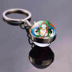 7 Chakra Yoga Meditation Glass Ball Key Chain