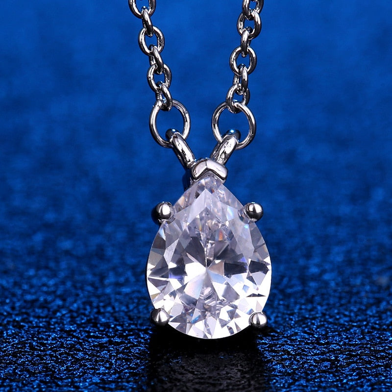 Water Drop Created Gemstone Pendant Necklace