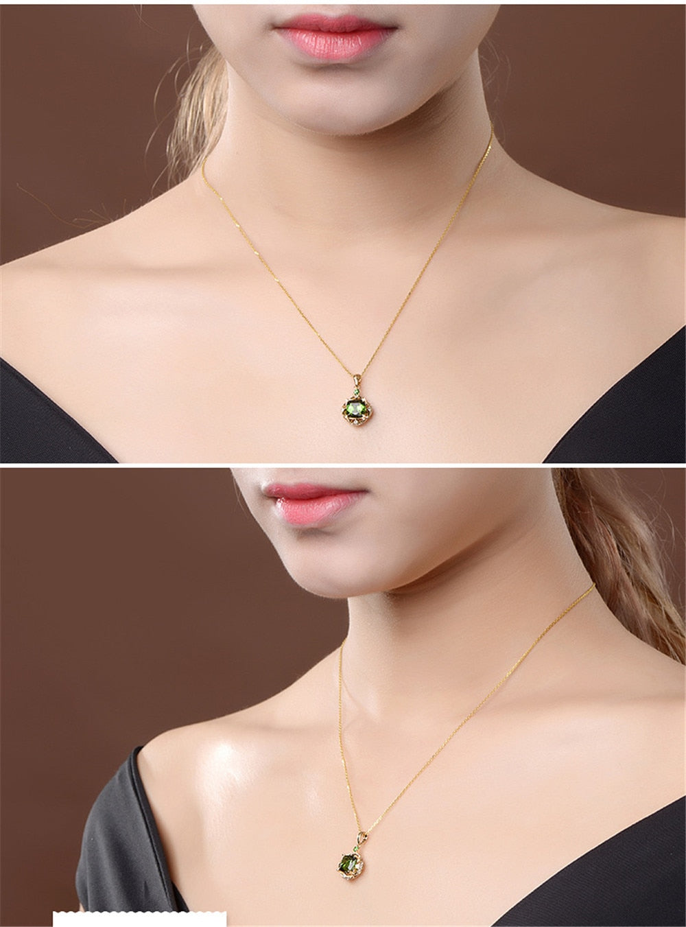 Small Emerald pendant necklace