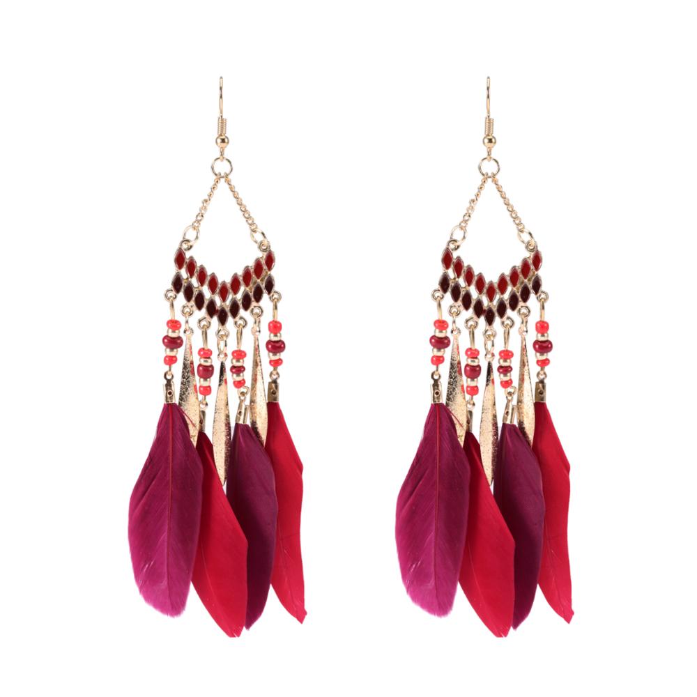 Fringed water drops earrings