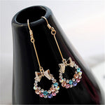 Luxury Gold Color Colorful Crystal Bow Stud EarringsLuxury Gold Color Colorful Crystal Bow Stud Earrings