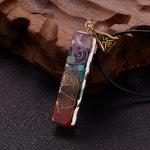 Geometric Pattern Chakras Orgonite Natural Stone Pendant