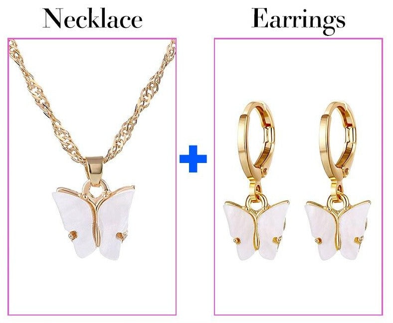 Fashion Crystal Jewelry Set Zircon Necklace Earrings Set