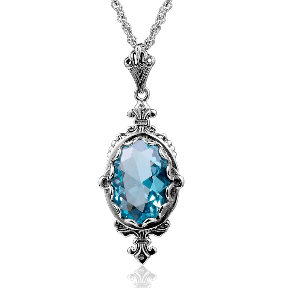 Carved Purple Gems Pendants Necklace