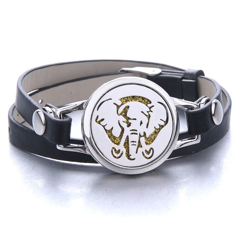 Oil Diffuser Locket Leather Bracelet