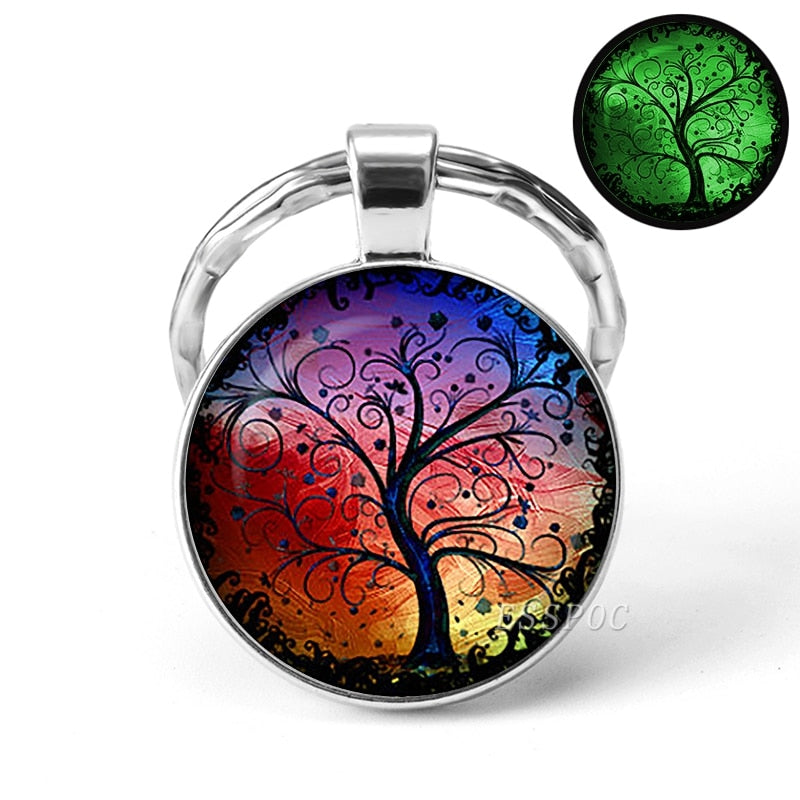 Glow In The Dark Tree Art KeyChain