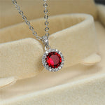 Dainty Female Red Green Pendant Necklace